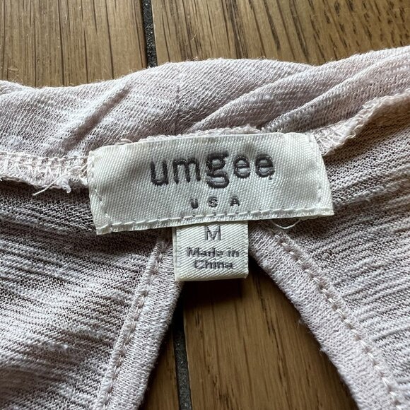 UMGEE Embroidered Floral Top Size Medium Beige/Tan Peasant Boho Festival Cottage - Picture 6 of 9